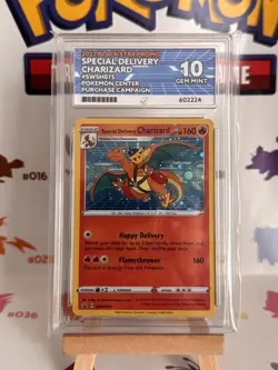 ACE 10 - Pokemon TCG Special Delivery Charizard Pokemon Centre SWSH075 LOW POP - Image 1