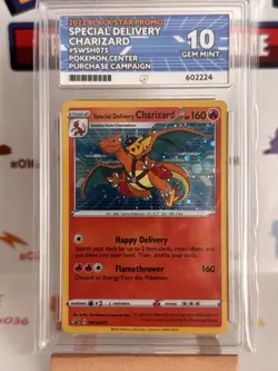 ACE 10 - Pokemon TCG Special Delivery Charizard Pokemon Centre SWSH075 LOW POP - Image 4