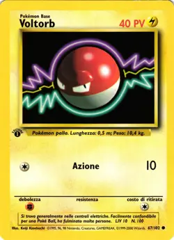 Pokemon TCG Base 1st Edition Set Voltorb (Italian) 67/102 Common VLP - Image 1