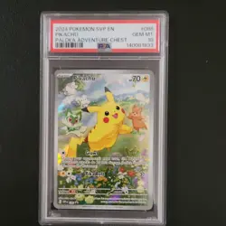 Pokemon Pikachu SVP Black Star Promo Holo PSA 10 Paldea Adventure Chest 088 - Image 1