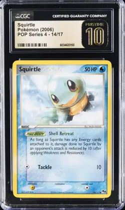 2006 POKEMON POP SER 4 #14/17 SQUIRTLE CGC 10 PERFECT - Image 1
