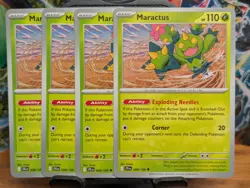 Pokemon TCG Journey Together Maractus 008/159 x4 Playset - Image 1