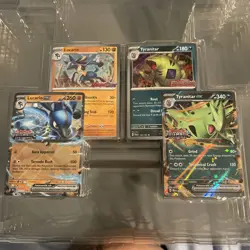 Pokemon Prismatic Evolutions Lucario ex & Tyranitar ex Premium Collection Promos - Image 2