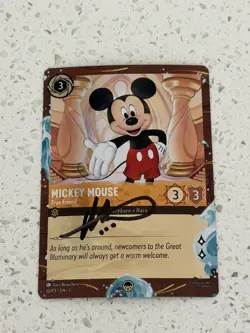 Disney Lorcana Mickey True Friend Promo DVC Card 10/P3 Signed by Ryan Miller - Image 1
