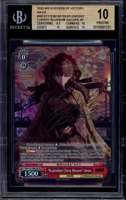 2025 Weiss Schwarz Nikke Resplendent Cherry Blossom Sakura Gold Signature BGS 10 - Image 1