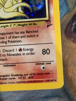 Ninetales 13/130 - Base Set 2 Pokemon Card - Holo Rare MP/LP - Image 4