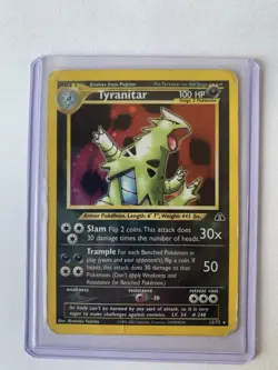 Pokemon TCG Tyranitar Neo Discovery Holo Unlimited Rare Card 12/75 - Image 1