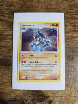 Pokemon TCG Lucario Holo Card 6/130 Diamond and Pearl Double Swirl BLEED - Image 1