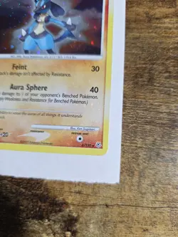 Pokemon TCG Lucario Holo Card 6/130 Diamond and Pearl Double Swirl BLEED - Image 3