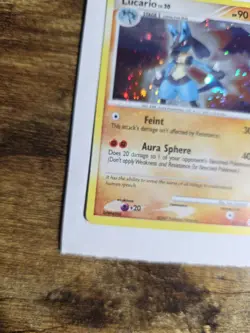 Pokemon TCG Lucario Holo Card 6/130 Diamond and Pearl Double Swirl BLEED - Image 4