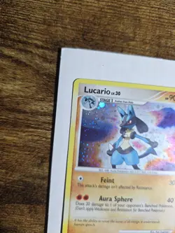 Pokemon TCG Lucario Holo Card 6/130 Diamond and Pearl Double Swirl BLEED - Image 5