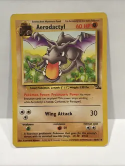 Pokemon TCG Aerodactyl Fossil Card 16/62 Unlimited Rare - Image 1
