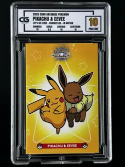 Pikachu Eevee CG Pristine 10 Card Database Let’s Go CGC PSA Pokemon 2025 #5 - Image 1