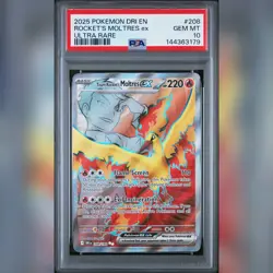 Pokemon Cards - PSA 10 Rocket's Moltres EX 208/182 - Destined Rivals - GEM MT - Image 1