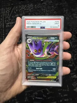 2025 Pokemon Pfl En-Phantasmal Flames #056 Mega Gengar Ex PSA 9 Card - Image 1
