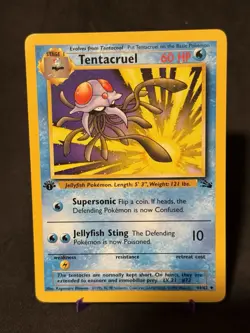 Tentacruel 44/62 1st First Edition Pokemon TCG Card Fossil - Image 1