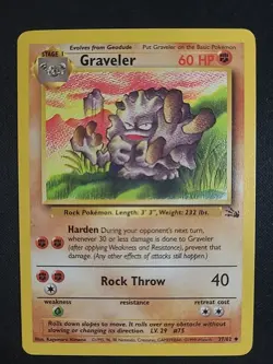 Geodude 47/62 & Graveler 37/62 - Fossil Set - Pokemon Card Lp+ VINTAGE - Image 1