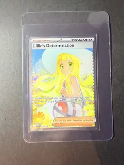 Pokemon TCG Holo Ultra Rare Full Art Lillie's Determination Trainer Card 184/132 - Image 1