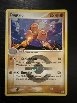 Pokemon Dugtrio 22/112 EX FireRed & LeafGreen Reverse Holo Rare Card MP - Image 1