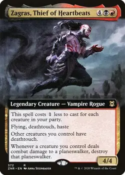 1x Zagras, Thief of Heartbeats - Foil Extended Art NM Eng MTG - Zendikar Rising - Image 1