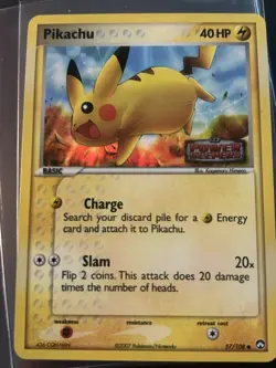 2007 Pokemon - EX Power Keepers Reverse Foil Pikachu #57 LP - Image 1