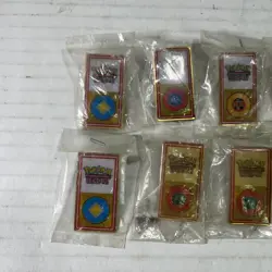Pokemon League Johto Gym Badges/pins Lot Of 9 - Image 2