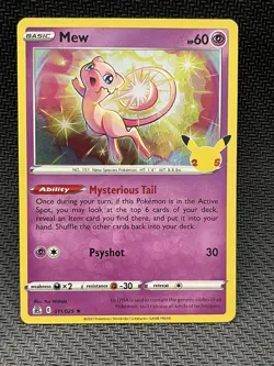 2021 Pokemon SWSH Celebrations Mew Holo Rare #011/025 - Image 1