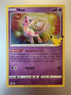 Mew 011/025 Holo Rare - 2021 Pokemon Celebrations 25th Anniversary - Image 1