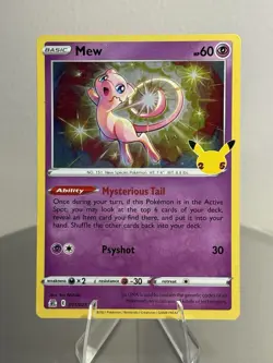 Pokemon Mew TCG Holo Rare Card Celebrations 011/025 - Image 1