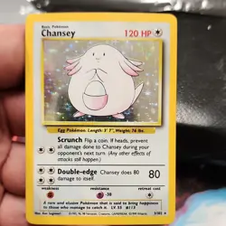 Pokemon Chansey Base Set 3/102 Holo Rare Basic 120 HP Wizards of the Coast - Image 1
