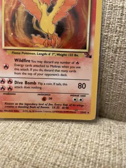 Pokemon TCG Moltres 12/62 Fossil Holo Unlimited (1999) HP Heavily Played - Image 5