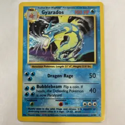 1999 Pokemon Gyarados Holo 6/102 Base Set WOTC Vintage - Image 1