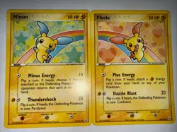 Minun & Plusle Duo Art (67, 69) Pokemon TCG Hidden Legends 2004 [NM] VINTAGE! - Image 1