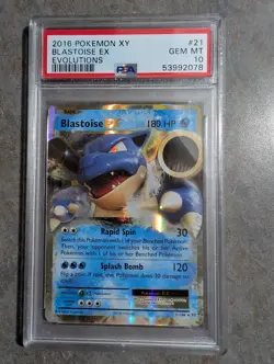 2016 POKEMON EVOLUTIONS BLASTOISE EX PSA 10 - Image 1