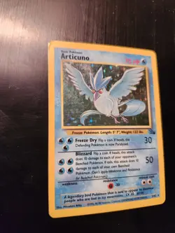 Articuno - 2/62 - Fossil Holo Unlimited (Pokemon TCG 1999) MP - Image 4