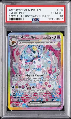 2025 POKEMON PRE EN-PRISMATIC EVOLUTIONS #156 SYLVEON EX PSA 10 - Image 1