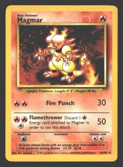 Magmar Base Set #036/102 Pokemon Uncommon - Image 1