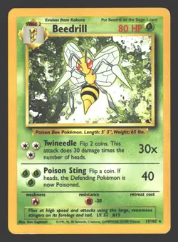 Beedrill Base Set #017/102 Pokemon Rare - Image 1