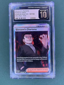Pokemon Giovanni's Charisma 197/165 Scarlet & Violet 151 Ultra Rare Holo CGC 10 - Image 1