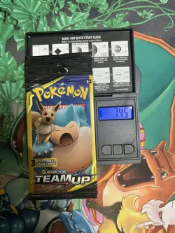 Pokemon TCG Sun & Moon Team Up Mini Long Booster Pack Snorlax Eevee Sealed 7.45G - Image 1