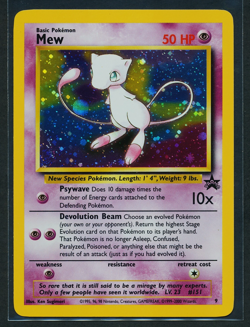 Mew 9 Holo Black Star Promo Pokemon 2000 WOTC - LP - Image 1