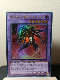 YuGiOh! - Masked HERO Dark Law - 1st Edition Ultra Rare RA01-EN025 NM - Image 1