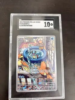 Pokemon Stellar Crown Squirtle Illustration Rare SGC 10 Graded Card 2024 - Image 1