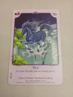 Bella Sara Bella's Ball Nyx 28/55 Dance Partner Husband Iceking Horse Card CCG - Image 1