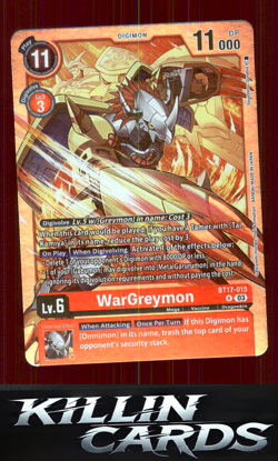 WarGreymon BT17-015 R Digimon Card Game Rare Secret Crisis Card NM - Image 1