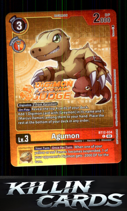 Agumon - BT12-034 (Judge Pack 5) BT12-034 C Digimon Card Game Promo Across Time - Image 1