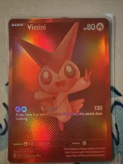 Pokemon White Flare Victini Card 172/086 English BWR, Red, Monochrome, Near Mint - Image 1