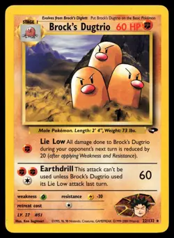 Brock's Dugtrio 22/132 Gym Challenge Regular Pokemon Card - Image 1
