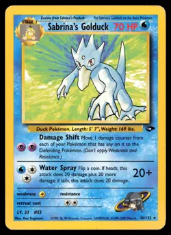 Sabrina's Golduck 30/132 Gym Challenge Regular Rare Pokemon Card - Image 1