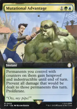 1x BORDERLESS MUTATIONAL ADVANTAGE - Fallout - MTG - Magic the Gathering NM - Image 1